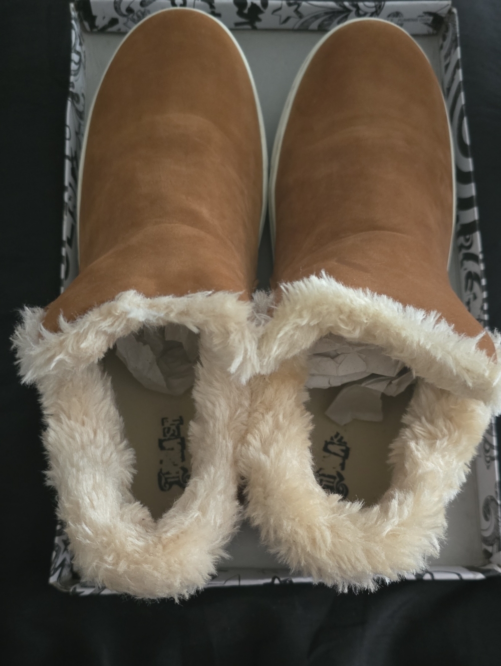Brash Tan Slip-On Faux-Fur Lined Ankle Booties